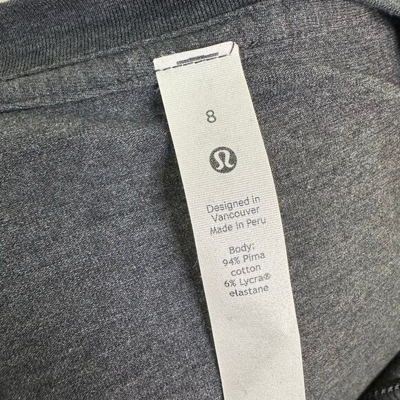 Lululemon Oversized Charcoal Gray Tee with Side Ties - Picture 7 of 8